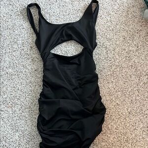 Chic Black Cutout Dress. Thick material